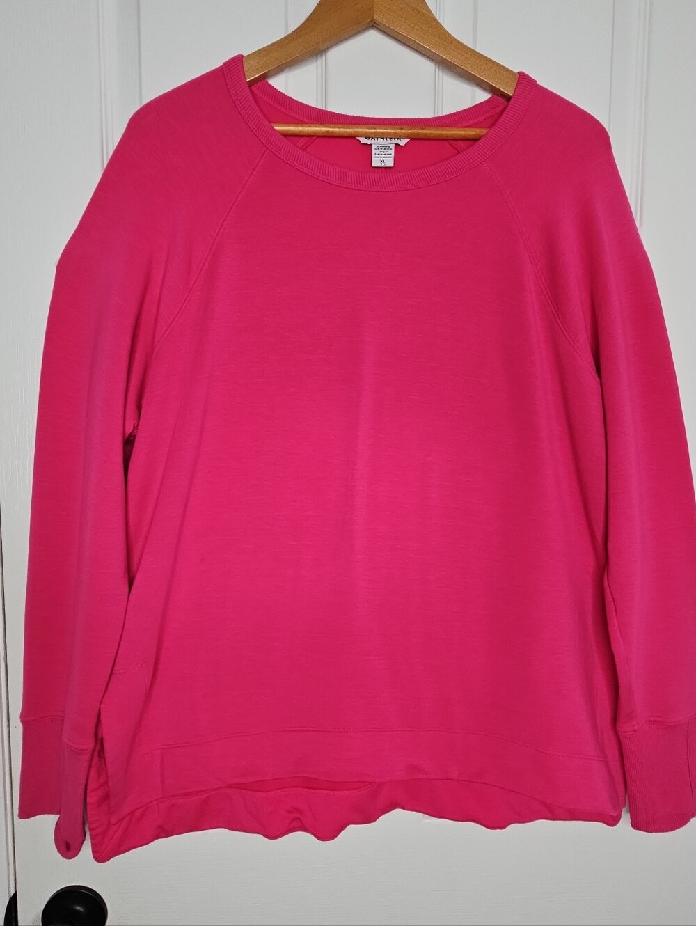 Athleta Coaster Luxe Recover Sweatshirt XL Pink Yoga Soft Lightweight Stretch